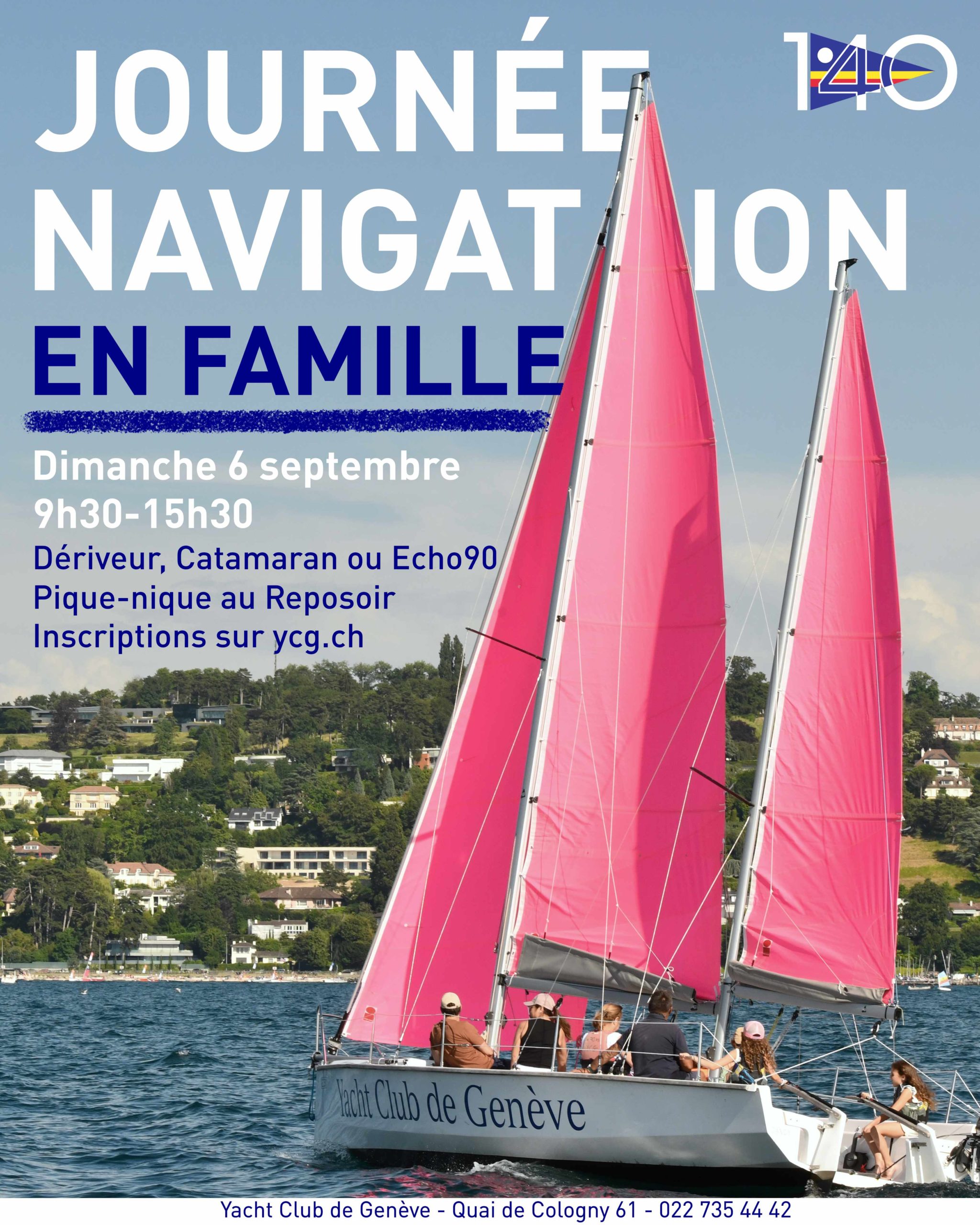 Bouée orange du YCG lors du départ de la Genève-Rolle-Genève 2019
